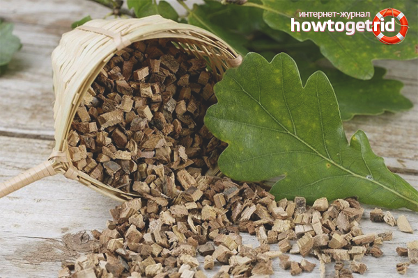 Oak bark for stomatitis