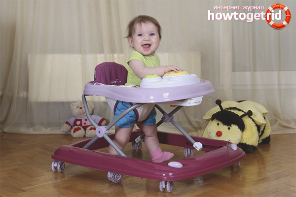 We teach a child to walk in walkers