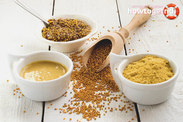 Treatment of a cold in a child with mustard