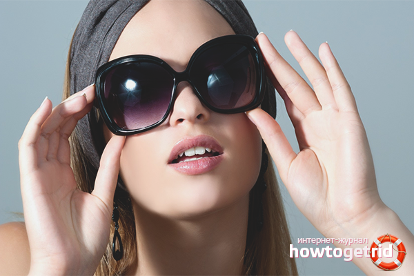 Selection of glasses by type of face