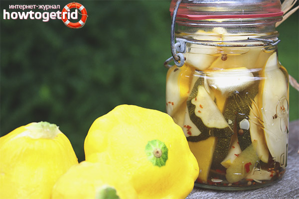 Sliced marinated squash